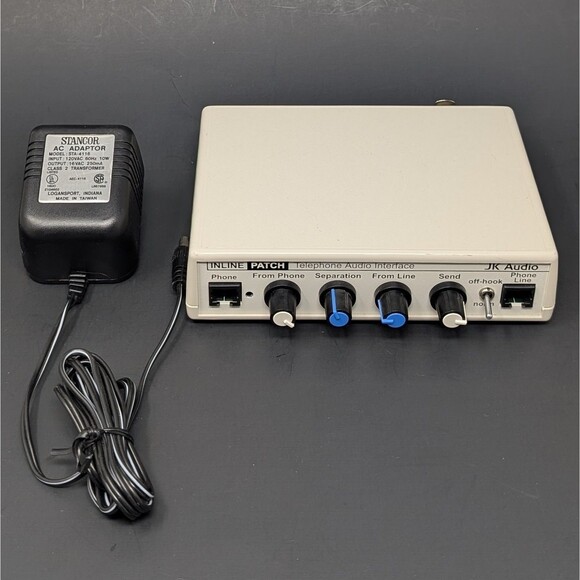 JK Audio Inline Patch Telephone Audio Interface With AC Adapter Great Condition - Picture 1 of 10